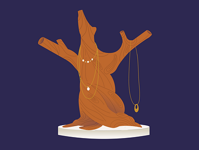 16. Trunk colorful illustration illustrator jewellery minimal tree trunk trunk vector