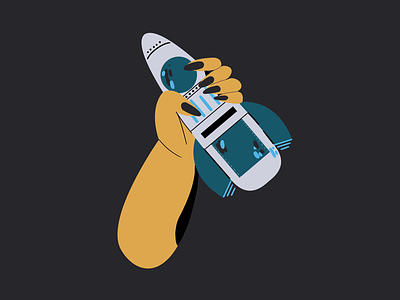 20. Spaceship colorful hand illustration illustrator minimal space ship spaceship toy vector