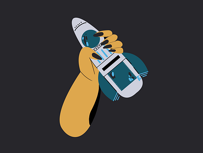 20. Spaceship colorful hand illustration illustrator minimal space ship spaceship toy vector