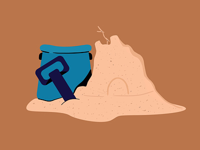 24. Castle castle illustration illustrator minimal sand sand castle vector