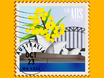 Heritage Stamp australia illustrator stamp sydney vector