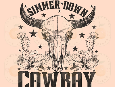 Simmer Down Cowboy PNG app branding design graphic design illustration logo typography ui ux vector