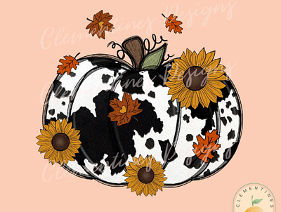 Cowhide pumpkin PNG - Fall Sublimation Design app branding design graphic design illustration logo typography ui ux vector