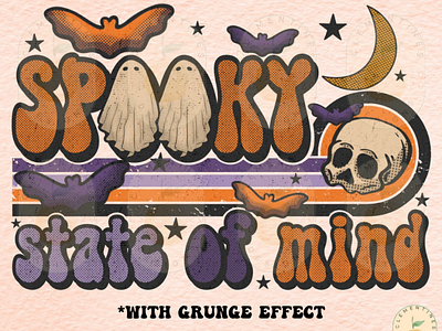 Spooky state of mind PNG - Retro Sublimation Design