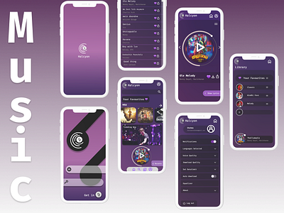 HALCYON : Music Player app appdesign branding design figma illustration minimal music music app sketch typography ui ux vector