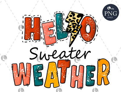 Hello Sweater Weather PNG app branding design graphic design illustration logo typography ui ux vector