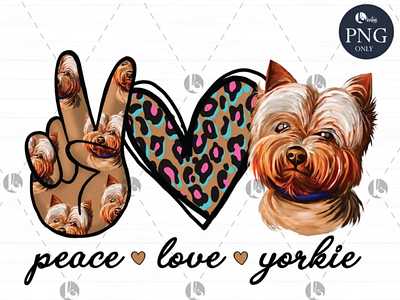 Peace love Yorkie PNG app branding design graphic design illustration logo typography ui ux vector