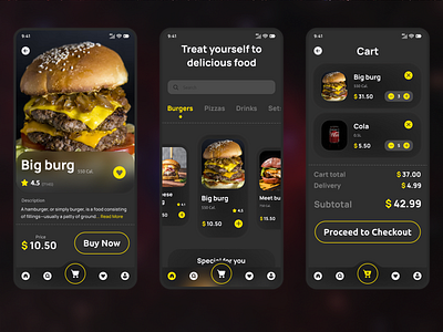 Mobile app concept for food delivery service app business delivery design eat graphic design illustration logo mobile product redesign ui ux web