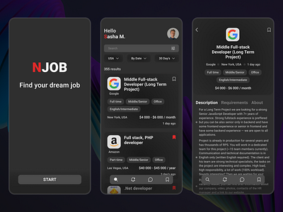 Job finder app concept