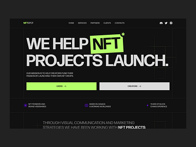 Website for launching NFT projects branding design landingpage nft ui uidesign uxui web web3 website