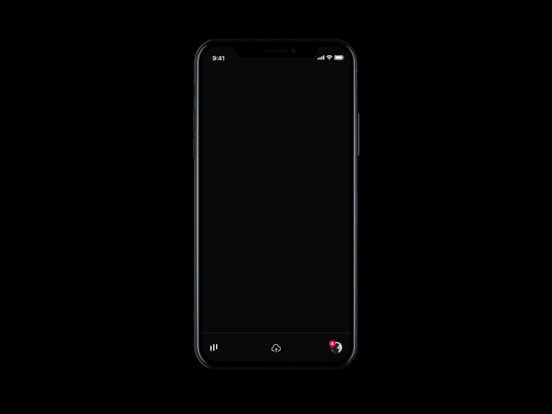 Dark Dribbble Client - Feed Filter Menu black concept dark development dribbble feed gif ios iphone iphonex ui ux