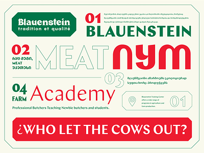Meat Typography 🥩 branding concept design font georgian typography glyphs graphic design layout letters meat typography ui