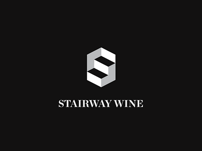 Stairway Wine concept logo negative space stair stairs stairway vine wine