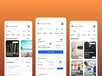 Complete Vacation Booking - UI UX Design design mobile mobile version product design travel app ui