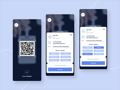 QR Lead Capture - UX/UI Design - App Development