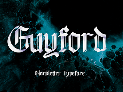 Guyford blackletter design digital asset font asset font preview graphic design logo typography