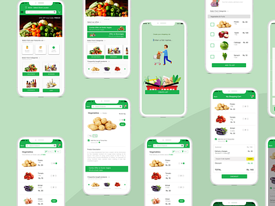 Your Grocery Shopping app design illustration ui ux