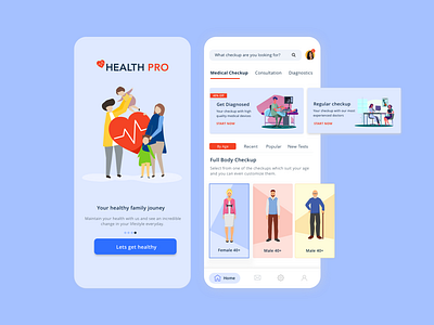 Health Pro - Medical Checkup Application app design illustration ui ux