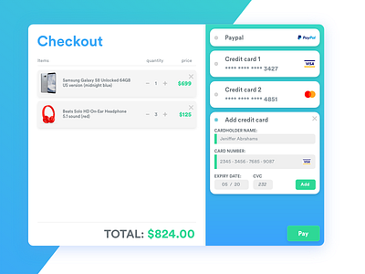 Checkout screen UI adobe xd checkout ecommerce ui user experience user interface ux