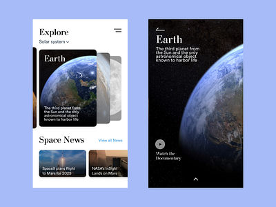 Explore Earth adobe xd design earth nasa space ui user experience user interface ux