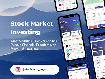 BlueStock - Stock Market App app branding design graphic design illustration investing logo stock typography ui ux vector
