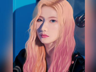 Minatozaki Sana - Twice character commission art digital art drawing fan art hand drawn illustration realism realistic semi realism semi realistic