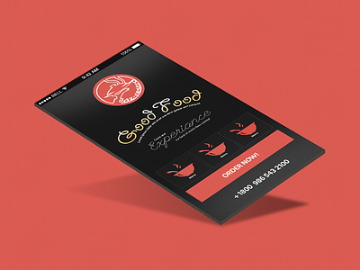 Good Food Mobile bar drink eat ecommerce food hotal login mobile red restaurants screen splash