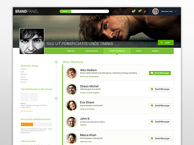 Members app dashboard design profile ui webpage