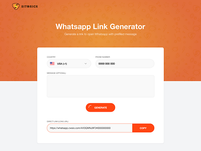 Whatsapp link generator