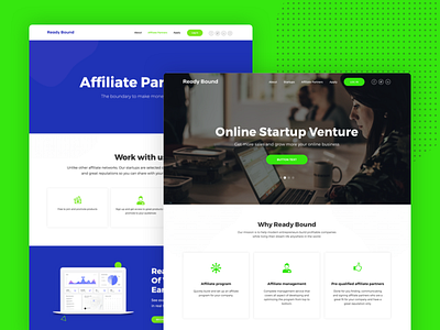 Ready Bound affiliate affiliate marketing green landing page web design website