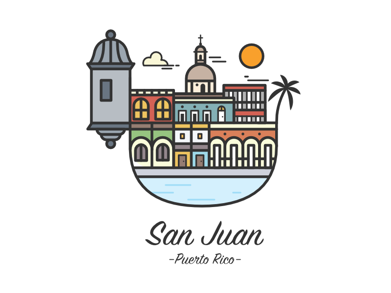 San Juan, Puerto Rico arte boricua jchevere-design jcheveredesign puerto-rico puertorico san-juan vector