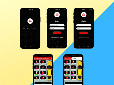 Battery Management System - Mobile App - UI/UX Design app app ui branding design graphic design illustration logo mobile app design mobile app ui ui user experience ux vector