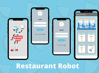 Restaurant Robot- Mobile App - UI/UX Design app app design app ui branding design graphic design illustration logo mobile app mobile app design ui ui design ux ux design vector