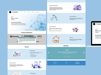 IT Solutions Web Landing Page - UI/UX Design app app ui branding design graphic design illustration logo ui ui design ux vector web app web page design