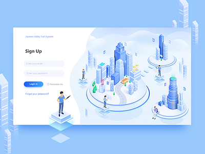 utility toll system-Log In views illustration ui 设计