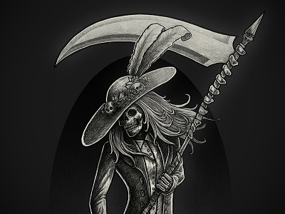 Victorian Death death design digital drawing drawing grim reaper illustration scythe skull victorian