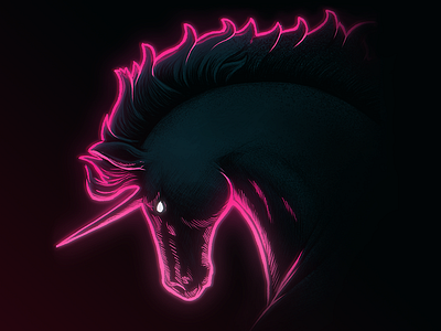 Unicorn 80s art artofvelazquez digital drawing illustration mythical neon noir retro unicorn velazquez