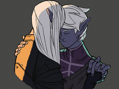 Two Drow Elves. Commission