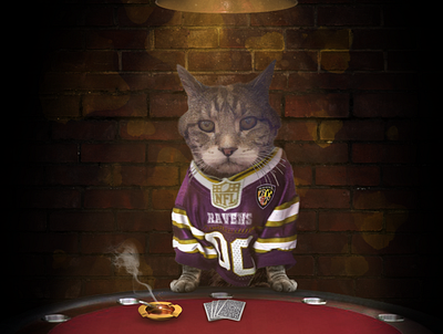 Cat Memorial animals cat composite photo photo manipulation photoshop poker