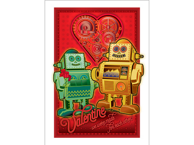 Robots in Love design graphic design illustration illustrator vector