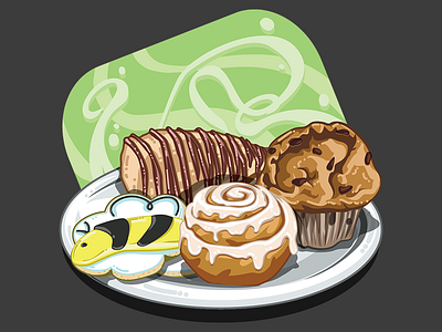 Pastries bee illustration illustrator item pastries vector wallabee