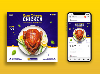 Food Instagram Banner | Social Media Banner | Facebook Ads ads banner design chicken chickens ad chickens post discount post facebook ads facebook cover facebook post fast food instagram banner instagram post poster print restaurant restaurant food menu restaurant post social media ads social media design social media post