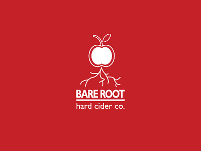 Bare Root apple bare cider design logo root