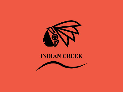 Indian Creek black creek design feather indian logo red