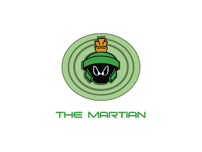 The Martian cartoon design green logo mars martian