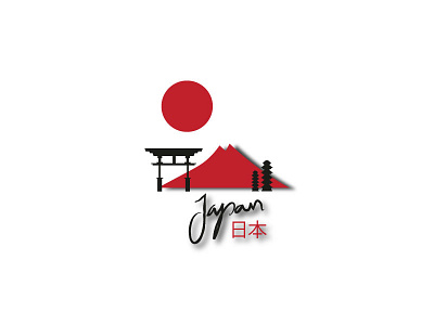 Japan design japan logo mountain red sun