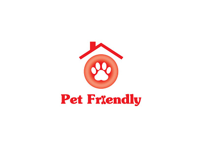 Pet Friendly animal bone design friendly logo icon branding vector paw pet roof