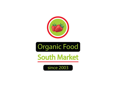 South Market design foog fruit logo market organic since south strawberry