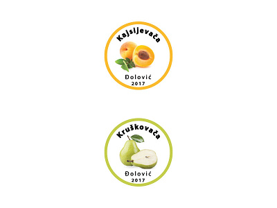 Radza Djolovic apricot branding color design fruit green logo drink brandy orange pear typography vector