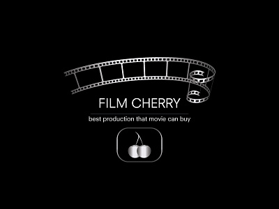 Film Cherry best branding cherry color design film logo movie roll tape typography vector